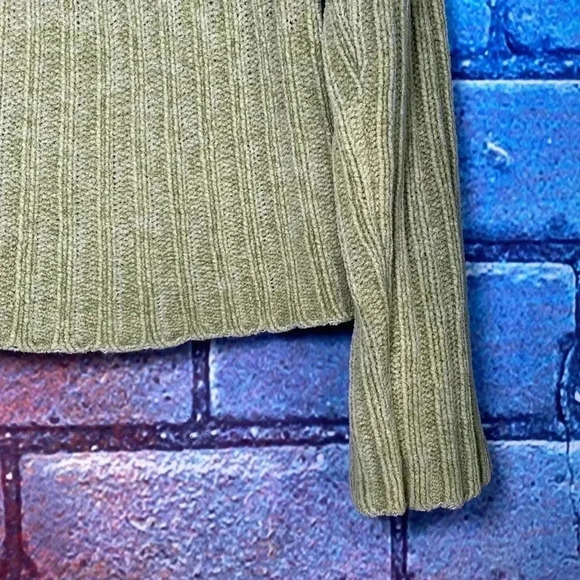 Crew Sweater Turtle Neck Large Pullover Women's Knit Size Sleeve Green - Picture 2 of 7